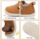 JOINFREE Toddler Shoes Girls Boys Lightweight Dress Shoes Wide Barefoot Flats Fashion School Shoe Kids Fall Walking Sneakers