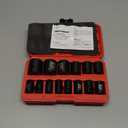 MIXPOWER 14 Pieces 1/2-Inch Drive Shallow Impact Socket Set, 11-32mm, CR-V, Metric, 6 Point, Shallow, 14 Pieces 1/2" Dr. Shallow Socket