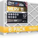 BNX TruFilter 18x24x1 Air Filter MERV 11 (6-Pack) - MADE IN USA - Allergen Defense Electrostatic Pleated Air Conditioner HVAC AC Furnace Filters for Allergies, Dust, Pet, Smoke, Allergy MPR 1200 FPR 7