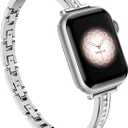 Missair Bands Compatible with Apple Watch Band 38mm 40mm 41mm 42mm 44mm 45mm 46mm 49mm for Women, Slim Metal Dressy Jewelry Bracelet with Bling Diamond for iWatch Series 11 10 9 8 7 6 5 4 3 SE Ultra