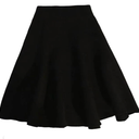 Women Solid Knitted Mini Skirt Elastic High Waist A Line Pleated Thick Vintage French Skirt Fall Winter M