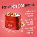 Nostalgia HDT600RETRORED Retro Pop-Up 2 Hot Dog and Bun Toaster, With Mini Tongs, Works With Chicken Dogs, Turkey Dogs, Veggie Links, Sausages and Brats
