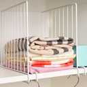 Shelf Dividers, 8 Pack Shelf Dividers for Closet Organization, Metal Closet Shelf Organizer for Wood Shelves Separators for Purse Handbag Sweater Clothes Book Storage Bedroom Wardrobe Kitchen Cabinet