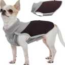 MIGOHI Dog Fleece Vest with Leash Hole - Soft Thermal Sweater Winter Warm Coats with Adjustable Button Neck for Small Medium Large Dogs, Pullover Dog Jacket Cold Weather, Schnauzer, S, Brown