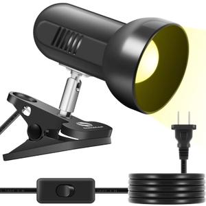 RONG&LAN LED Metal Clip On Light Clip on Lamp for Desk, 360 Adjustable Clamp Reading Light for Bed, Eye-Friendly Book Night Light for Desk Bed Table Dorm Room Bedroom Office Reading SUN-86 Black