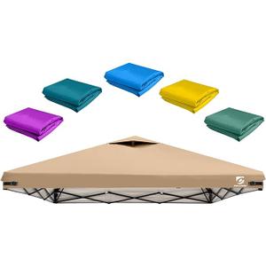 10x10 Straight Leg Pop up Canopy Replacement Top, Only 118x118 inches Air Vent Cover Fabric Without Tent Frame, Brown