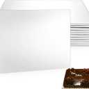 10 Pack 13.4 x 18.8 Inch Half Sheet Rectangle Cake Drum Board 1/2 Inch Thick Rectangular Cake Board Greaseproof Foil Corrugated Base for Desserts Display, Silver