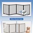 BFNN Free Standing Dog Gate, 16.5" Short Pet Gate for Stairs and Doorways, Up to 48" Wide Foldable Puppy Fence, Indoor & Outdoor Use, No Drilling and No Assembly, for Small & Toy Dogs, Black