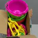Lenwen 24 Packs 6.3" Beach Sand Buckets Shovels and Rakes Set for Kids Summer Beach Toys Pool Party Favors Accessories Easter Basket Stuffer(Stylish)