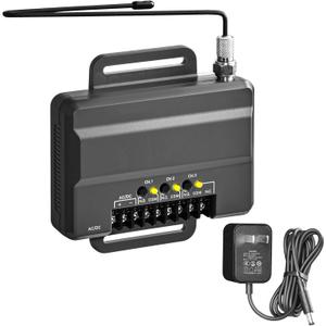 850LM Universal Gate and Garage Door Opener Receiver with 12V Power Supply, Compatible with Most Gate and Garage Door Opener, 3 Channel Designed for Both Gated Communities and Commercial Buildings