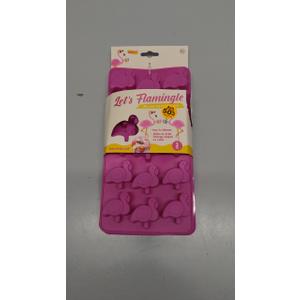 LET'S FLAMINGLE Silicone Ice Mold Trays 2 Pack Makes 30 Total Flamingo Ice Cubes