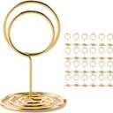 Hoewina 26Pcs Table Number Holders, Place Card Holder, Wire Picture Holder, Small Size Table Card Holders, Photo Holder for Centerpieces, Wedding Reception, Party, Birthday (Gold)