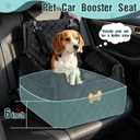 Dog Car Seat for Small Dogs, Dog Booster Seat Filling in Thick Memory Foam with 2 Safety Leashes and Storage Pocket, Suitable for Pet Under 30lb or 2 Puppies (Black)
