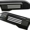 Pair Custom Vents 3D Badge Emblems 6.6L USA Flag Replacement for 2024-2025 2500HD 3500HD 6.6L Gas V8 Vents 86790678 (Black White Flag)