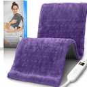 RENPHO XL Electric Heating Pads, King Size Heating Pad for Back Pain & Cramps Relief, FSA/HSA Eligible, Gifts for Women Men Mom Dad, ETL Certified, Auto Shut Off, 12" x 24" Violet