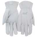 MUD Classic Women's Durable Goatskin Leather Driver with Padded Palm Patch Work Gloves, Abrasion Resistant, Keystone Thumb, Extreme Comfort, White, Small/Medium, (MD82001-WSM)