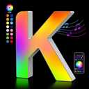 OJQ Light Up Letters LED Letter - Marquee Letters Room Decor Alphabet Letter Music Sync Color Change Colorful - Wall Decor for Bedroom Happy Birthday Decorations for Teen Girls Aesthetic