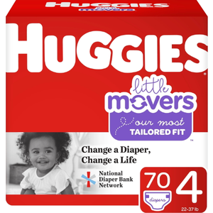 Huggies Size 4 Diapers, Little Movers Baby Diapers, Size 4 (22-37 lbs), 70 Ct