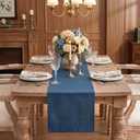 Artoid Mode Navy Blue Table Runner, Seasonal Summer Fall Washable Kitchen Dining Table Decoration for Home Party Decor 13x90 Inch