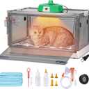 Puppy Incubator with Heating,Temperature Control and Light, Warmer Fan for Ventilation Circulation, Incubator Box for Kitten Puppies and Chick Chicken (85L)