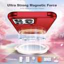 TIANLI Designed for iPhone 14 Pro Max Case with Magnetic Invisible Ring Stand [Compatible with Mag-Safe] [Military Drop Protection] Shockproof Anti-Slip Cover for Women,Red
