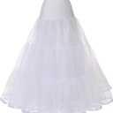 Women's Ankle Length Petticoats Long Plus Size Wedding Slips Crinoline Underskirt for Prom Evening Wedding Dress (XX-Large, White)