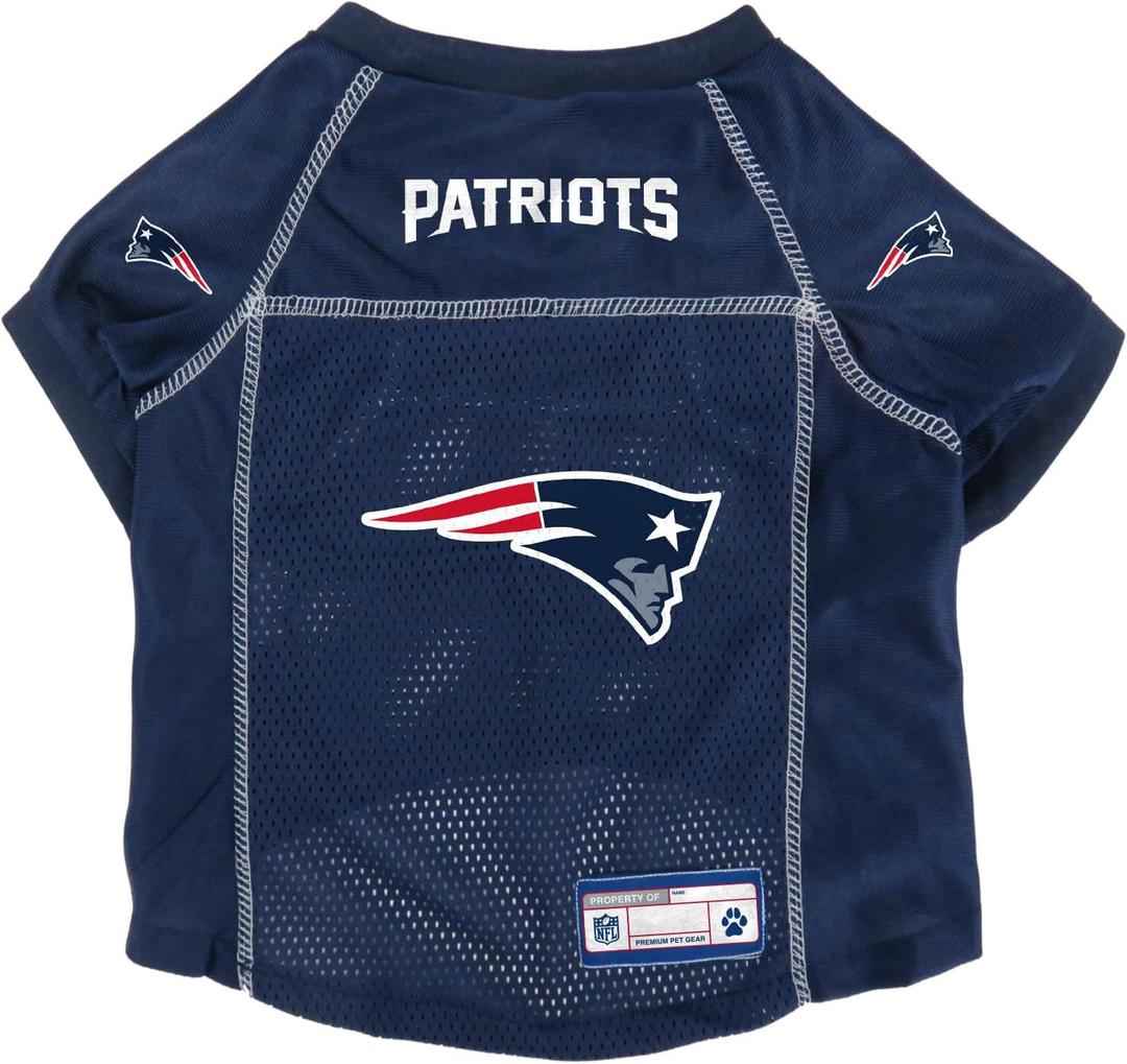 Littlearth NFL New England Patriots Basic Pet Jersey, Team Color, Large