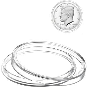 MUDOR Coin Holders for Half Dollar, 100 Pack Coin Storage Cases for Collectors, Plastic Coin Collection Protectors Capsules (31mm)