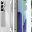 For Samsung Galaxy Z Fold 7 Case with S Pen Holder & Stylus, Z Fold 7 Aluminum Alloy Case [Replacement Protection Cover] Built in Screen Protector Kickstand Case for Z Fold 7 Silver