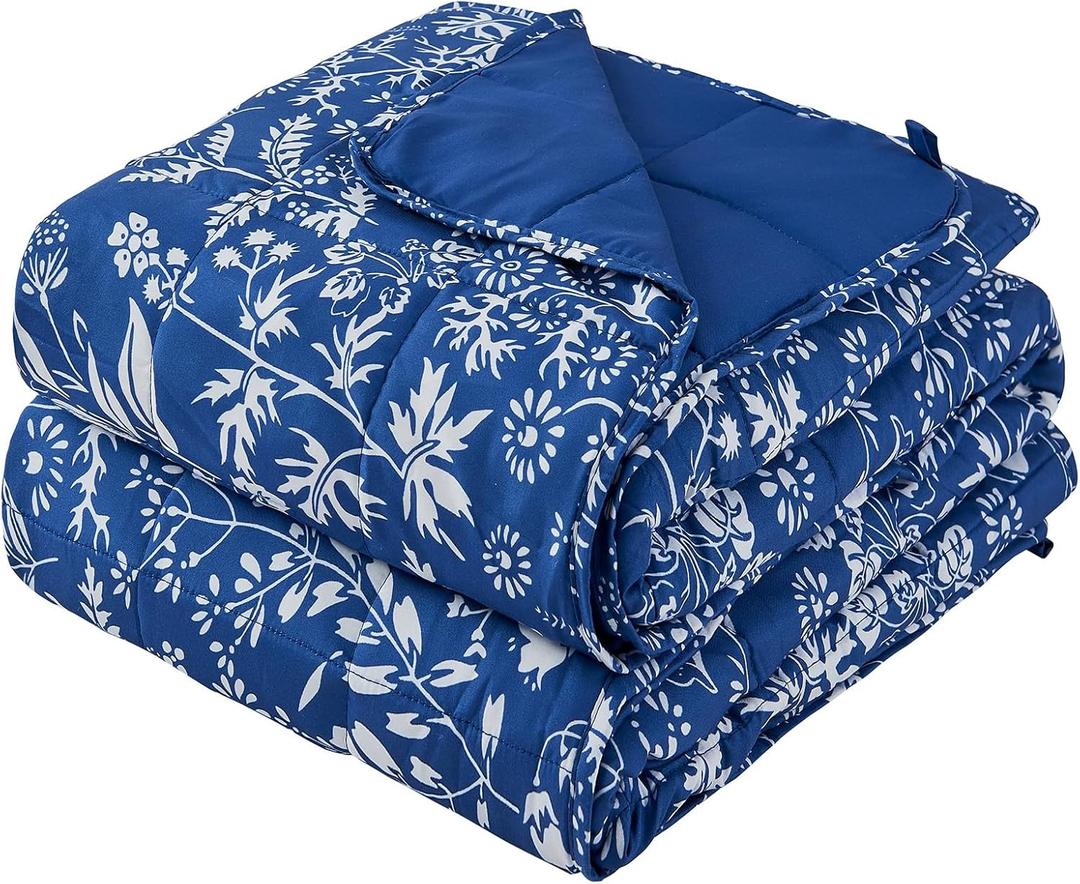 yescool Weighted Blanket for Adults (20 lbs, 60 x 80, Indigo) Cooling Heavy Blanket for Sleeping Perfect for 190-210 lbs, Queen Size Breathable Blanket with Premium Glass Bead, Machine Washable