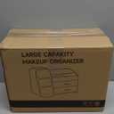 KQJS Makeup Organizer with Drawers,Large Capacity Countertop Organizer for Vanity,Bathroom and Bedroom Desk Cosmetics Organizer,Easy To Storage Skincare,Brushes,Lotions,Lipstick (Red and Cream)