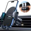 YRU Phone Holders for Your Car [2026 Upgraded Military Metal Hook], Cellphone Holder Car[No Fear of Bumps] Vent Phone Mount Truck Compatible with iPhone17 16 15 14 13 12 Samsung Android, Black
