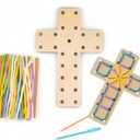 2 x He Is Risen Easter Decor  Religious Easter Cross Decoration for Home, Catholic Easterr Gift and Catholic Gifts, Christian Religious Easter Decorations, Easterr Basket Stuffers and Small Tree Ornament