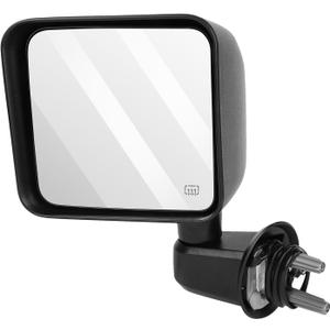 ECCPP Driver Side Mirror Power Heated Rear View Mirrors Black Left Manual Fold fit for 2007 2008 2009 2010 2011 2012 2013 2014 2015 2016 2017 for Jeep Wrangler Manual Folding Heated