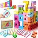 Wooden Number Building Blocks - 20Pcs Stacking for 3+ Years Old Kids, Digital Building Blocks, 1-10 Digital Blocks Toys, Balance Competition Toy, Educational Gift for Boys and Girls