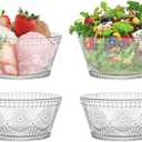 Vintage glass dessert bowl, ice cream bowl, 13oz glass bowl for small dipping bowls Set of 4, ice cream, sundaes, oatmeal, small fruit salad, etc (4)