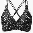 Holipick Women Black High Waisted Bikini Twist Front Swimsuits 2 Piece Lace Up Bikini top with Tummy Control Swims,L