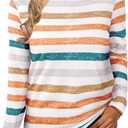 LilyCoco Womens Striped Long Sleeve Shirt Boat Neck Tops Breton Loose Fit Tshirt Multicolored Medium (Medium)