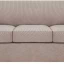 H.VERSAILTEX 4 Piece Stretch Sofa Covers for 3 Cushion Couch Covers for Living Room Slipcovers (Base Cover Plus 3 Seat Cushion Covers) Upgraded Thicker Jacquard Fabric (Sofa, Sand)