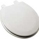 Deluxe Molded Round Wood Toilet Seat, Biscuit & Linen