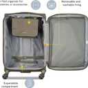 DELSEY PARIS Helium DLX Softside Expandable Luggage with Spinner Wheels, Navy Blue, Checked-Large 29 Inch