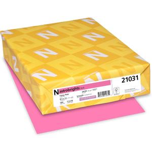 2 x Neenah Astrobrights Color Paper, 8.5 x 11 , 24 lb/89 GSM, Pulsar Pink, 500 Sheets (21031)