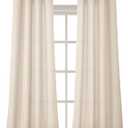 BGment Faux Linen Curtains 95 Inches Long Set of 2 Panels, Living Room Long Curtains Burlap Textured Thick Light Filtering Privacy Grommet Window Treatments, 52 x 95 Inch, Light Beige