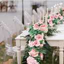 10PCS Fake Rose Garland, 7.5Ft Artificial Vines Flowers Hanging Rose Vine forfor Table Wedding Backdrop Arch Wall Party Mantle Festival Decor (Pink)
