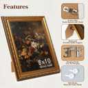 8x10 Picture Frame, Vintage Bronze Gold Picture Frame for Tabletop & Wall Mount, Antique Photo Frame 8 x 10 for Living Room, Bedroom, Office or Gallery Wall, Retro Home Decor Gift - 2 Pack