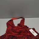 SHENHE Women's Skirt Set Y2k 2 Piece Outfits Leopard Halter Backless Top and Animal Ruffle Mini Skirt Sets (Medium, Deep Red)