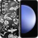 Case for Samsung Galaxy S24 Plus,Hybrid Heavy Duty 2 in 1 Full Body Rugged Shockproof Protection Glossy Case for Samsung Galaxy S24 Plus - Dark Gothic Bats