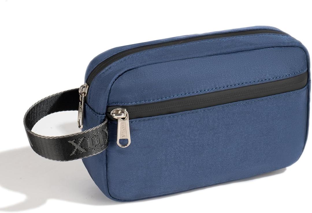 2 x XQXA Toiletry Bag for Men, Hanging Dopp Kit Water Resistant Travel makeup Bag for women, Mens Travel Bag Shaving Bag for Toiletries Accessories (01-Navy Blue)