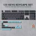 dagaladoo PBT Keycaps,Grey/Dark Blue keycaps 60% 65% 100%, Japanese Style Custom Keycap, Cherry Profile Keyboard Keycaps for 60% 65% 75% 100% TKL US Layout Mechanical Keyboard138keys