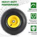 AR-PRO (2 Pack) 15 x 6.00-6" Tubeless Tire and Wheel Assembly, Replacement Riding Lawn Mower Front Tires, Compatible with John Deere Riding Mowers and Lawn Tractor, 3" Centered Hub and 3/4" Bushings
